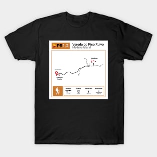 Madeira Island PR1.2 VEREDA DO PICO RUIVO trail map T-Shirt